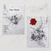 MIDDELEEUWSE RIDDER OP PEGASUS MONOGRAM VISITEKAARTJE (Voorkant / Achterkant)