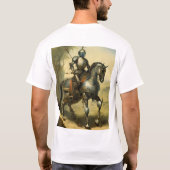 Middeleeuwse Ridder op Warhorse T-shirt (Achterkant)