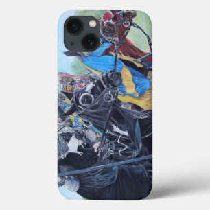 middeleeuwse ridder over paarden historische kunst iPhone 13 hoesje