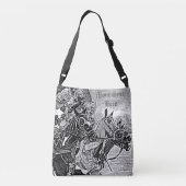 middeleeuwse ridder over paarden historische kunst crossbody tas (Achterkant)