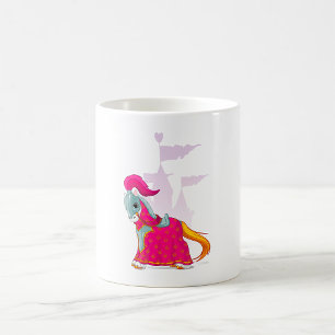 Middeleeuwse ridderpaard in harnas fantasie koffiemok