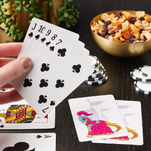 Middeleeuwse ridderpaard in harnas fantasie pokerkaarten
