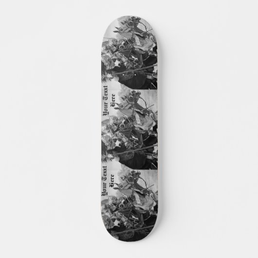 middeleeuwse ridders jaagse paarden skateboard (Voorkant)