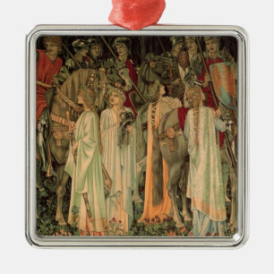 Middeleeuwse Ridders van de Ronde Tafel Metalen Ornament