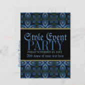 Middeleeuwse schaduwen Pattern Party Nodig Post Ka Uitnodiging Briefkaart (Voorkant / Achterkant)