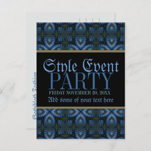 Middeleeuwse schaduwen Pattern Party Nodig Post Ka Uitnodiging Briefkaart (Voorkant / Achterkant)
