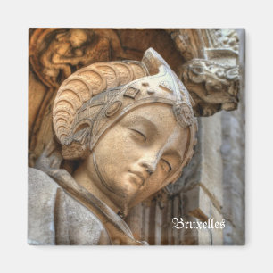 Middeleeuwse schoonheid vanaf Grote Markt in Bruss Magneet