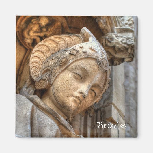 Middeleeuwse schoonheid vanaf Grote Markt in Bruss Magneet (Voorkant)