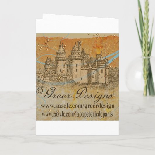 Middeleeuwse sprookjesuitnodiging of -Wenskaart (Achterkant)