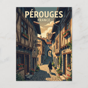 Middeleeuwse Steeg van Pérouges Frankrijk Briefkaart