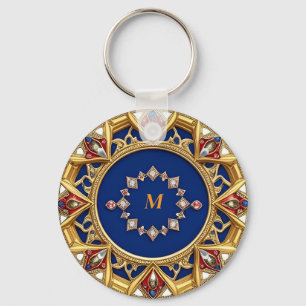 Middeleeuwse stijl artistiek gouden ornament sleutelhanger
