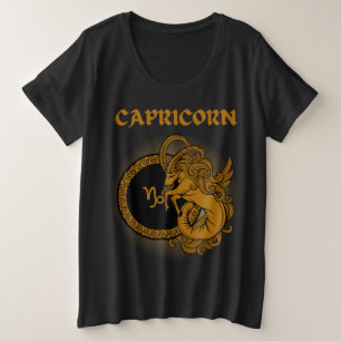 Middeleeuwse stijl Zodiac Steenbok Grote Maat T-shirt