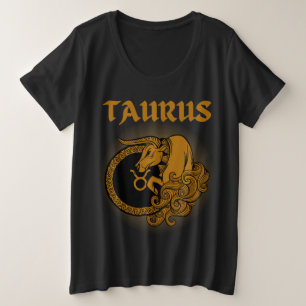 Middeleeuwse stijl Zodiac Taurus Grote Maat T-shirt