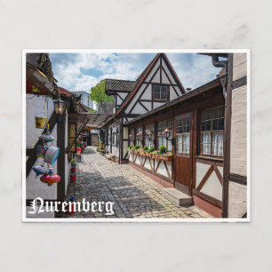 Middeleeuwse vakwerkwinkels in Neurenberg, Duits Briefkaart
