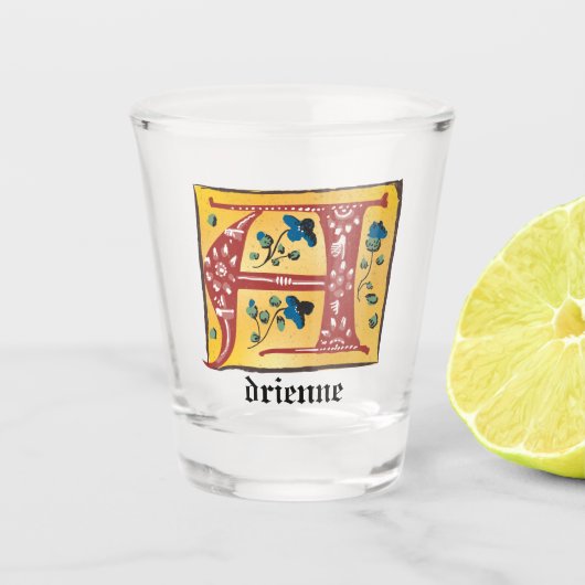 Middeleeuwse verlichte brief A-monogram Shot Glas (Voorkant)