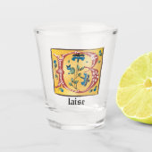 Middeleeuwse verlichte brief met B-monogram Shot Glas (Voorkant)