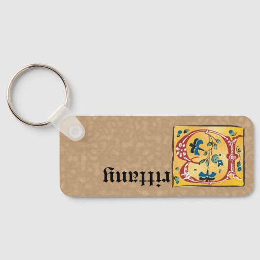 Middeleeuwse verlichte brief met B-monogram Sleutelhanger (Achterkant)