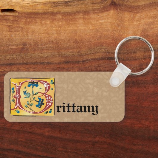 Middeleeuwse verlichte brief met B-monogram Sleutelhanger (Voorkant)