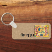 Middeleeuwse verlichte brief met B-monogram Sleutelhanger (Achterkant)