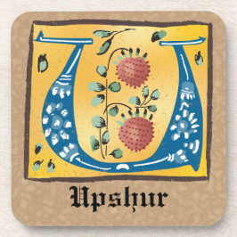 Middeleeuwse verlichte brief met U-monogram Bier Onderzetter