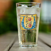 Middeleeuwse verlichte brief met U-monogram Glas