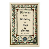 "middeleeuwse" verlichte bruiloft welkom perfect poster (Voorkant)