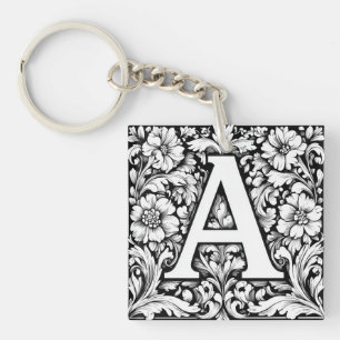 Middeleeuwse verlichte letter A Sleutelhanger