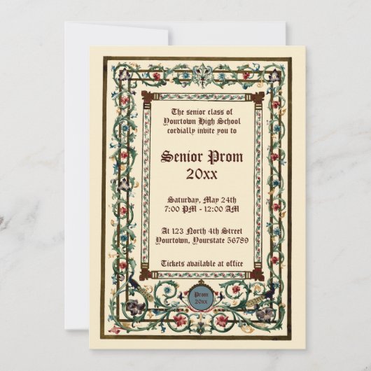 middeleeuwse verlichte prom kaart (Voorkant)