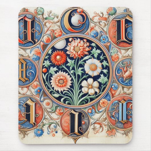 middeleeuwse  verlichting muismat (Voorkant)