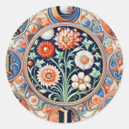 middeleeuwse verlichting ronde sticker