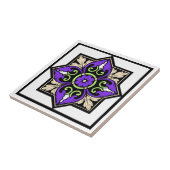 middeleeuwse verlichting Violet Acanthus Leaf Tegeltje (Zijkant)