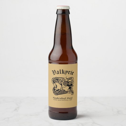  middeleeuwse Viking Valkyrie Sjabloon Bier Etiket (Voorkant)