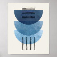 Middeleeuwse vormen BLAUW moderne abstracte