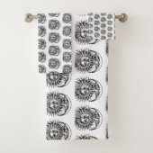 Middeleeuwse zon en maan bad handdoek (Insitu)