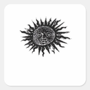 Middeleeuwse zongravure - Whimsigoth Esthetisch - Vierkante Sticker