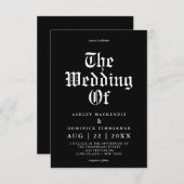  middeleeuwse zwart Keltische Gotische bruiloft Kaart (Voorkant / Achterkant)