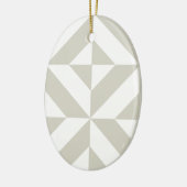 Middelgrijs geometrische decobeugel keramisch ornament (Links)