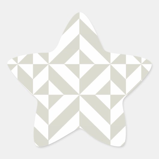 Middelgrijs geometrische decobeugel ster sticker (Voorkant)