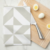 Middelgrijs geometrische decobeugel theedoek (Quarter Fold)