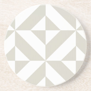 Middelgrijs geometrische decobeugel zandsteen onderzetter