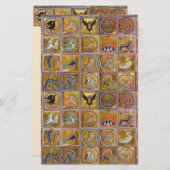 MIDDELGROTE BESTIJDIGE, FANTASTISCHE DIEREN, GOUDE BRIEFPAPIER (Voorkant / Achterkant)