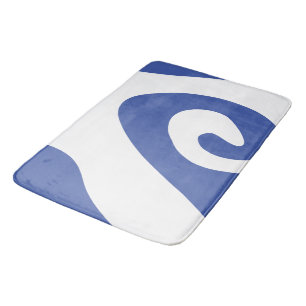 Middelgrote blauwe en witte werveling golf badmat