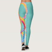 Middelgrote Blauwgroen Leggings van de Octopus Wat (Achterkant)