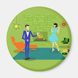 Middelgrote eeuw Modern Couple Magnet Magneet