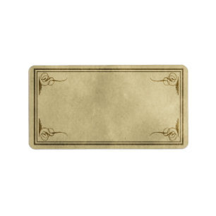 Middelgrote Fancy hoeken Apothercary Label