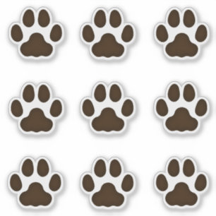 Middelgrote kattenverf drukt donkere donkerbruine sticker