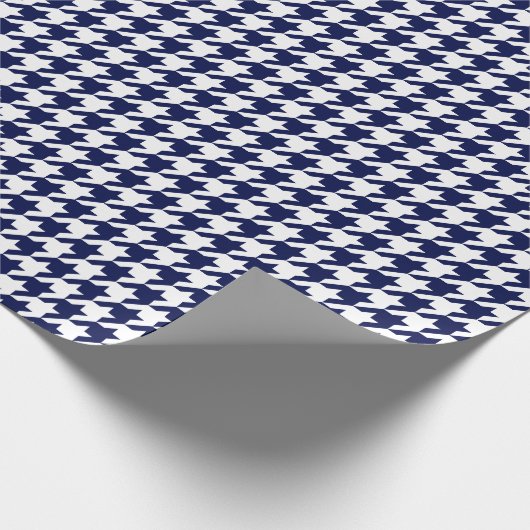 Middelgrote marineblauw en witte hond cadeaupapier (Hoek)