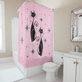 Middelgrote middeleeuwse atoomkatten met middelhog douchegordijn (In situ)