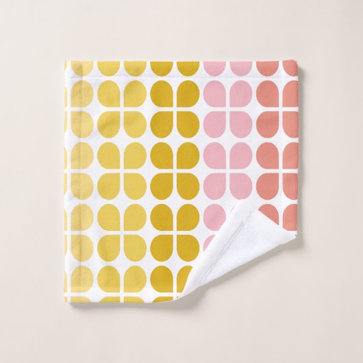 Middelgrote modder Geometrische vormen in roze gee Bad Handdoek (Wasdoekje)