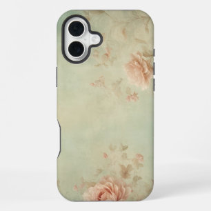 Middelgrote opname vintage bloemenbehang achtergro iPhone 16 plus hoesje